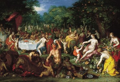 A Bacchanal by Jan the Elder Brueghel